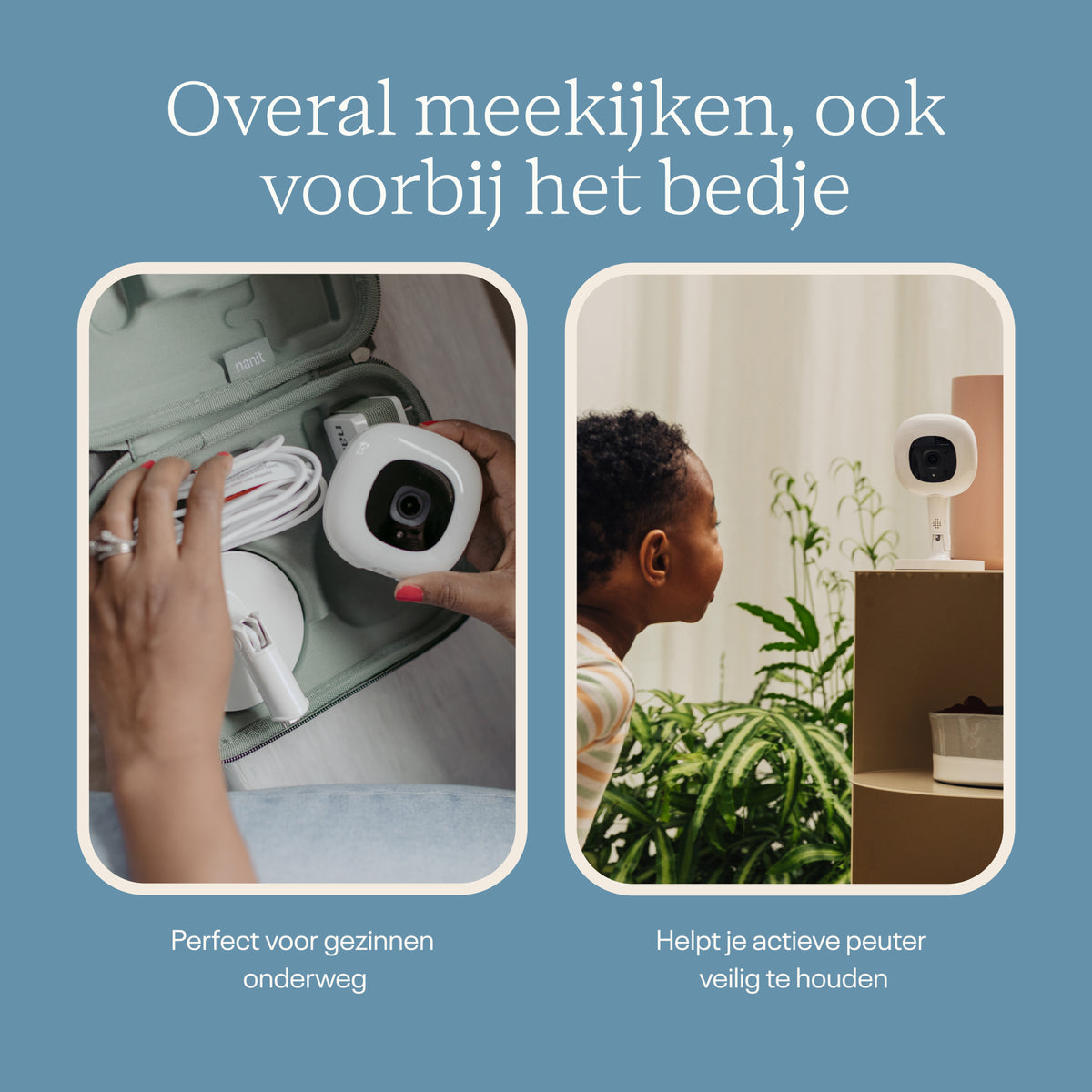 | Nanit slimme babyfoon met realtime meldingen voor huilen, geluid, beweging, uit bed gaan, temperatuur en luchtvochtigheid