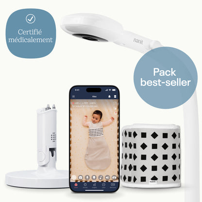 | Bundle Bestseller Nanit avec babyphone Pro, support au sol, application et Bande respiratoire